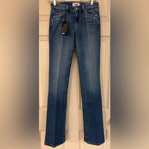NWT Paige Sloane Modern Low Rise Slim Trouser Denim Jeans Size 24 Women’s Blue